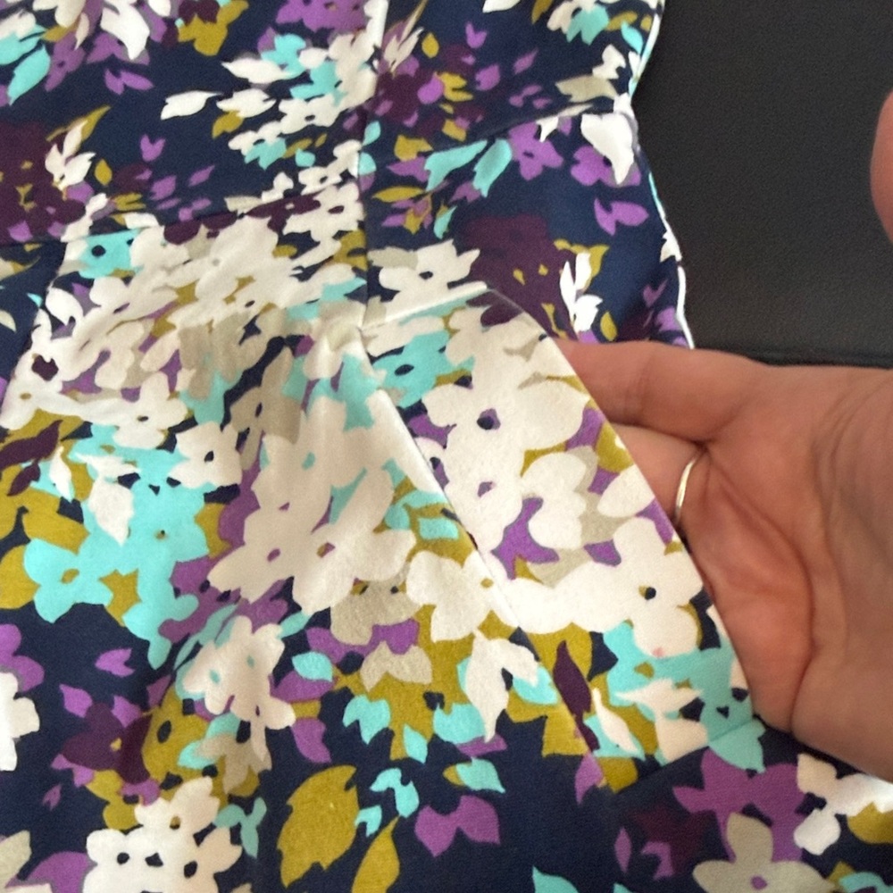 Lands' End Sleeveless Floral Midi Dress in Purple, White and Teal size 6 - Picture 14 of 15